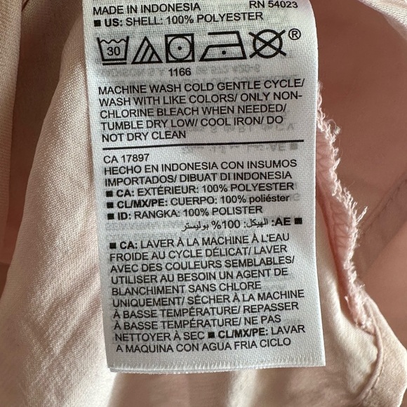 Old Navy Blush Pink V Neck Peasant Boho Long Sleeve Poet Blouse Sz L - Picture 6 of 9